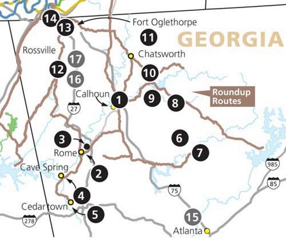 Trail of Tears Routes in Georgia